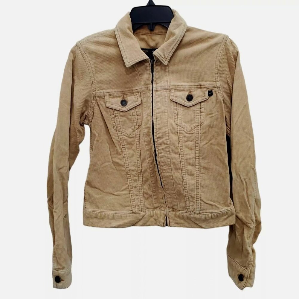 Abercrombie & Fitch Women's Tan Corduroy Zip-Up Jacket – Size Small